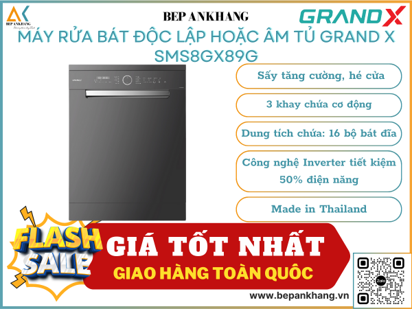 Máy rửa bát Grand  SMS8GX89G - Made in Thailand